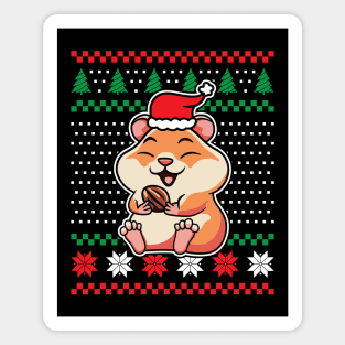 Ugly Christmas Sweaters Cute Hamster Magnet